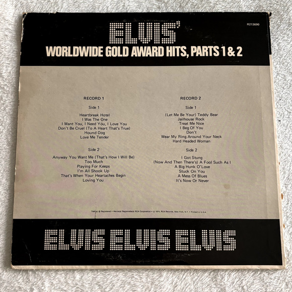 Elvis Presley Worldwide Gold Award Hits Parts 1 & 2 LP Record Set 1974 RCA - Picture 3 of 11